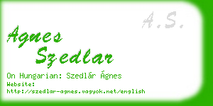 agnes szedlar business card